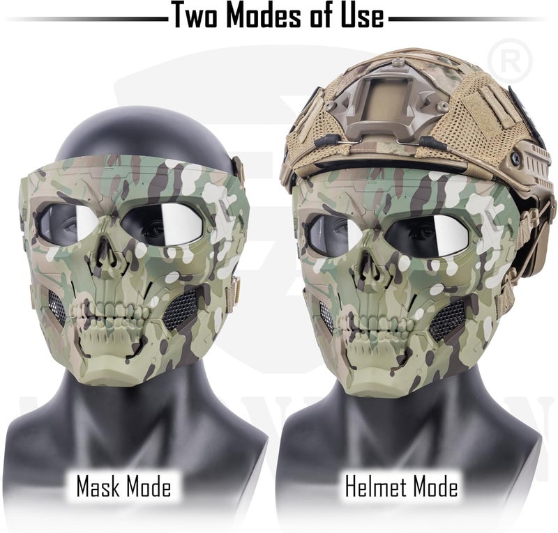 ACTIONUNION Airsoft Mask Full Face Skull Balaclava Face Mask Men Skeleton Mask Tactical Protective Paintball Mask Halloween Cosplay Costume - Image 5